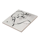 白黒アートジェーン・アヴリルby Toulouse Laurec タイル (側面)