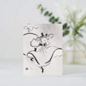 白黒アートジェーン・アヴリルby Toulouse Laurec ポストカード (スタンド正面)