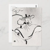 白黒アートジェーン・アヴリルby Toulouse Laurec ポストカード (正面/裏面)