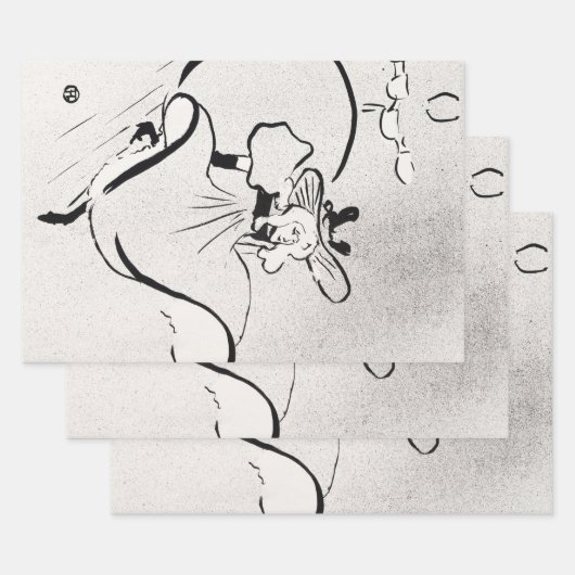 白黒アートジェーン・アヴリルby Toulouse Laurec ラッピングペーパーシート (セット)