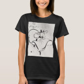 白黒アートジェーン・アヴリルby Toulouse Laurec Tシャツ (正面)