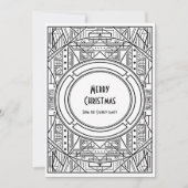 白黒アートデコメリークリスマス シーズンカード (正面)