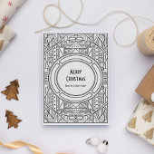 白黒アートデコメリークリスマス シーズンカード