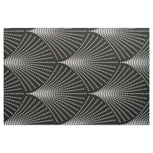 白黒アートデコ幾何学模様 ファブリック (ファットクウォーター)