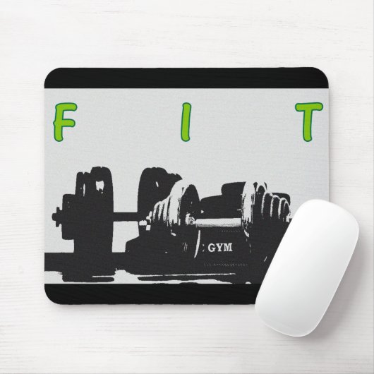白黒アートポップ・アートのフィットネススポーツテンプレート マウスパッド (マウス)
