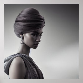 白黒アートモノクロポートレート ポスター