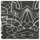 白黒アートワークデザインパターン ファブリック (クローズアップ)