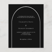 白黒アーモダンチ結婚式招待状 (正面)