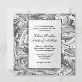 白黒アーモダント結婚式招待状 招待状 (正面)