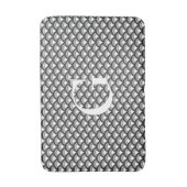 白黒アールデコの波パターン- バスマット (正面縦)