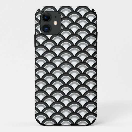 白黒アールデコの波パターン- Case-Mate iPhoneケース (裏面)