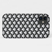 白黒アールデコの波パターン- Case-Mate iPhoneケース (裏面(横))