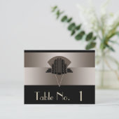 白黒アールデコタワーテーブル番号 ポストカード (スタンド正面)