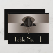 白黒アールデコタワーテーブル番号 ポストカード (正面/裏面)