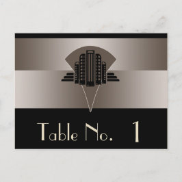 白黒アールデコタワーテーブル番号 ポストカード