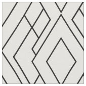 白黒アールデコダイヤモンドパターン ファブリック (クローズアップ)