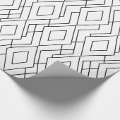 白黒アールデコダイヤモンドパターン ラッピングペーパー (角)