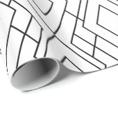 白黒アールデコダイヤモンドパターン ラッピングペーパー (ロールコーナー)