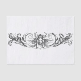 白黒アールデコデザイン分離 薄葉紙