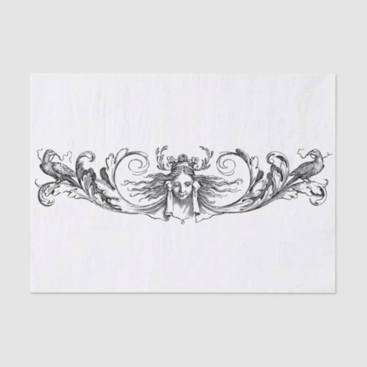 白黒アールデコデザイン分離 薄葉紙 (正面)