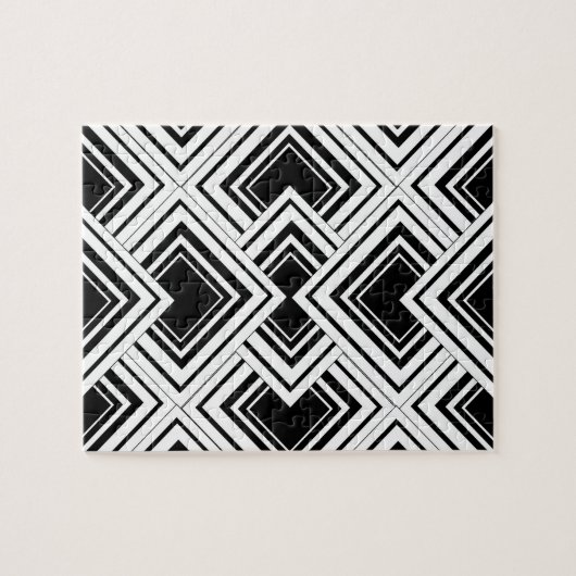 白黒アールデコデザイン ジグソーパズル (横)