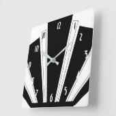 白黒アールデコデザイン スクエア壁時計 (傾斜)