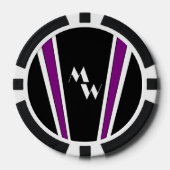 白黒アールデコデザイン モノグラムの ポーカーチップ (正面)