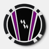 白黒アールデコデザイン モノグラムの ポーカーチップ (裏面)