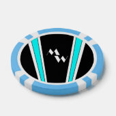 白黒アールデコデザイン モノグラムの ポーカーチップ (シングル)