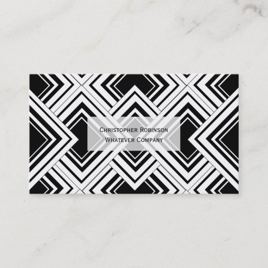 白黒アールデコデザイン 名刺 (正面)