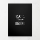 白黒アールデコドリンク食べベビーシャワースイート 三つ折り招待状 (カバー)