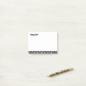 白黒アールデコパターン、カスタム文字 ポストイット (デスク上)