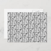 白黒アールデコパターン ポストカード (正面/裏面)