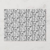 白黒アールデコパターン ポストカード (正面)