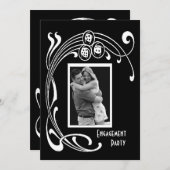 白黒アールデコパーティー 招待状 (正面/裏面)