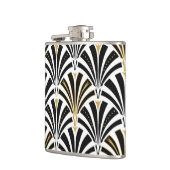 白黒アールデコファンパターン- フラスク (左)