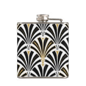 白黒アールデコファンパターン- フラスク (裏面)