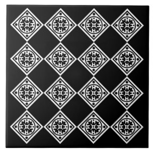 白黒アールデコモダン三徳 タイル
