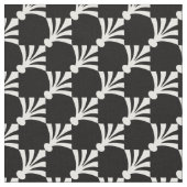 白黒アールデコモダン模様織物 ファブリック (クローズアップ)