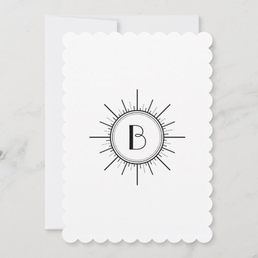 白黒アールデコモノグラム日付の保存 セーブザデート (裏面)