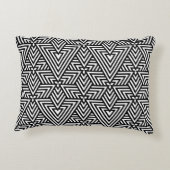 白黒アールデコ三角形シームレスパターン アクセントクッション (裏面)