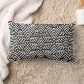白黒アールデコ三角形シームレスパターン ランバークッション (ブランケット)