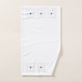 白黒アールデコ正方形パターンタオルセット バスタオルセット (ハンドタオル)