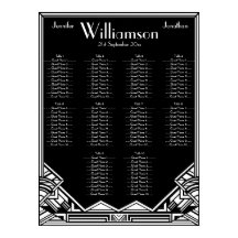 白黒アールデコ結婚の座席表