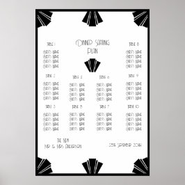 白黒アールデコ結婚席 ポスター