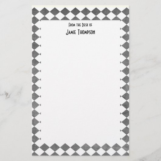 白黒アールデコ カスタム 便箋 (正面)