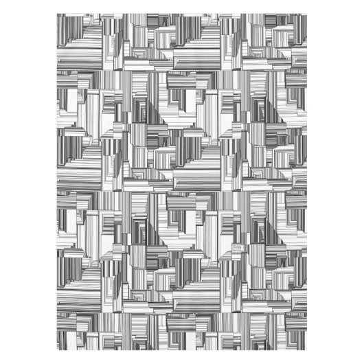 白黒アールデコ テーブルクロス (正面)