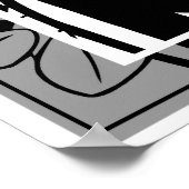 白黒アールヌーボーのシルエット ポスター (角)