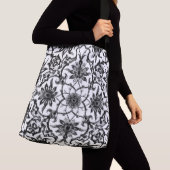 白黒アールヌーボーの中国のなタイル- クロスボディバッグ (クローズアップ)