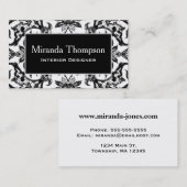 白黒アールヌーボーの中国のなタイル- 名刺 (正面/裏面)